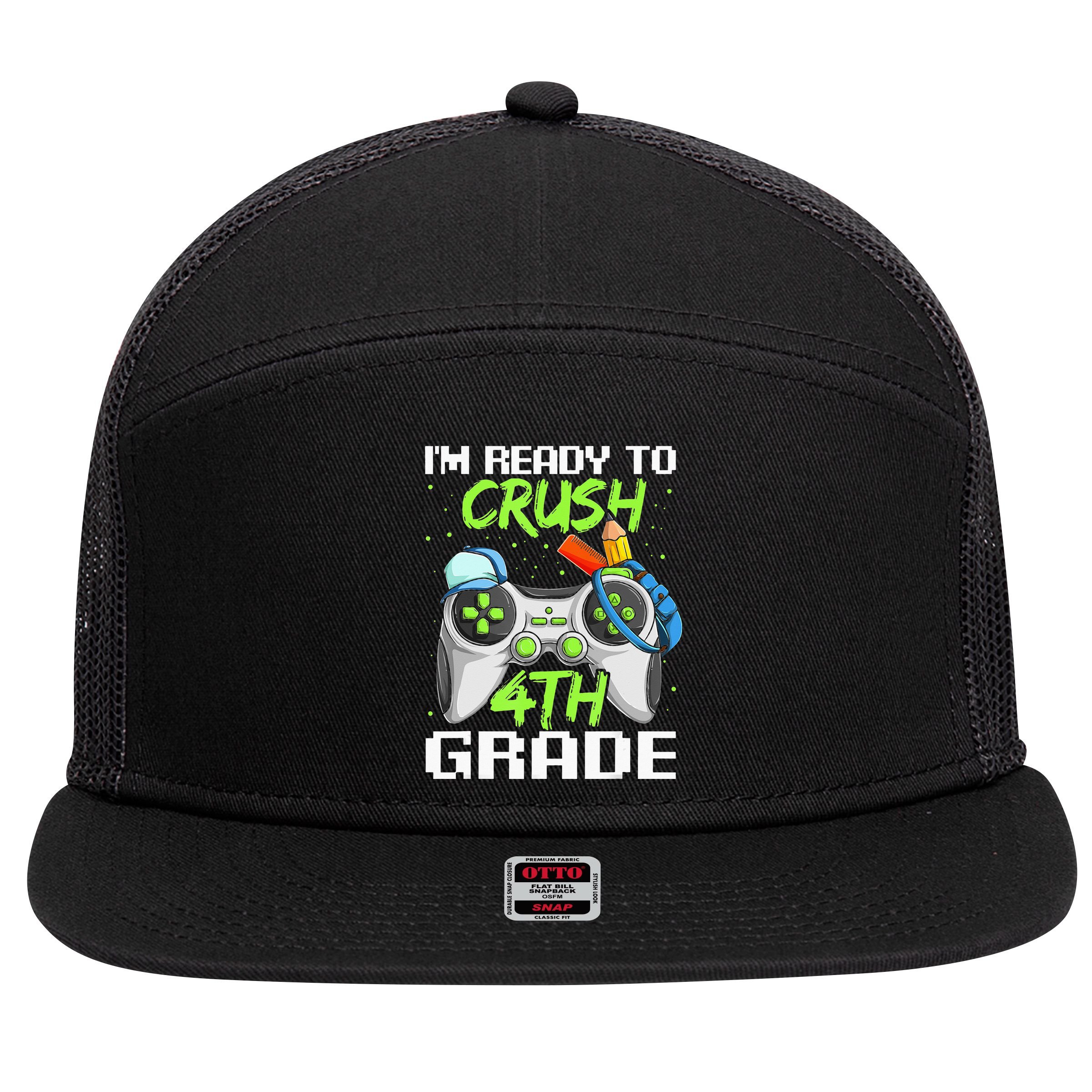 4Th Grade Gamer  Ready To Crush Fourth Grade 7 Panel Mesh Trucker Snapback Hat