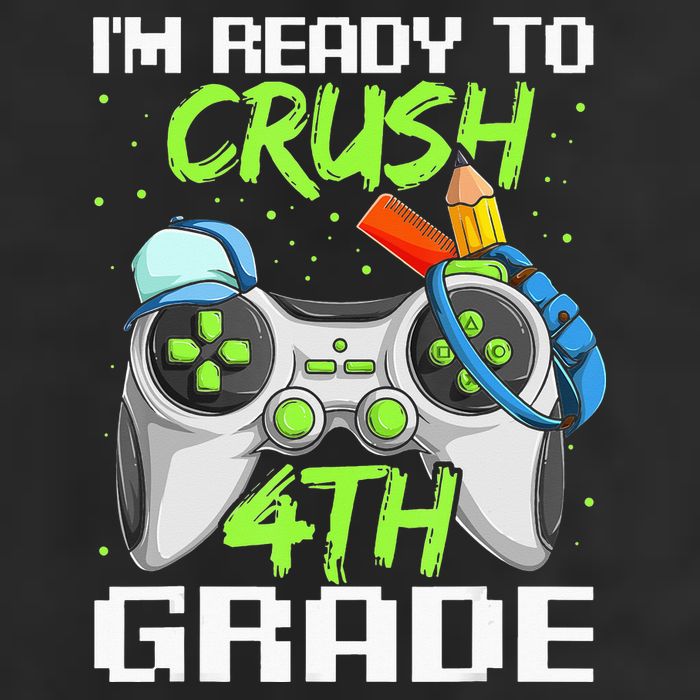 4Th Grade Gamer  Ready To Crush Fourth Grade 7 Panel Mesh Trucker Snapback Hat