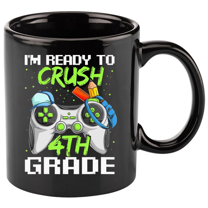 4Th Grade Gamer  Ready To Crush Fourth Grade 11oz C Handle Ceramic Mug