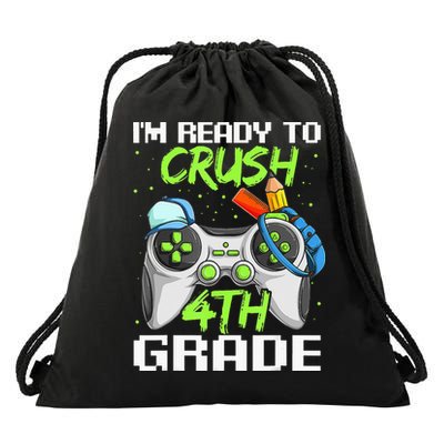 4Th Grade Gamer  Ready To Crush Fourth Grade Drawstring Bag