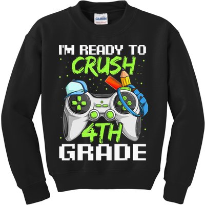 4Th Grade Gamer  Ready To Crush Fourth Grade Kids Sweatshirt