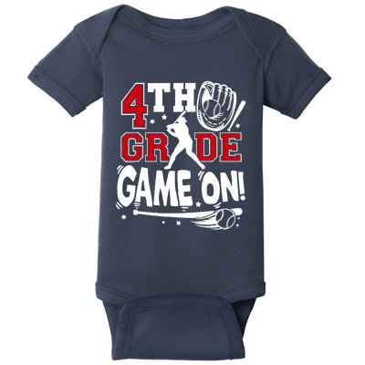 4th Grade Game On First Day Of School Baseball Fourth Grade Baby Bodysuit