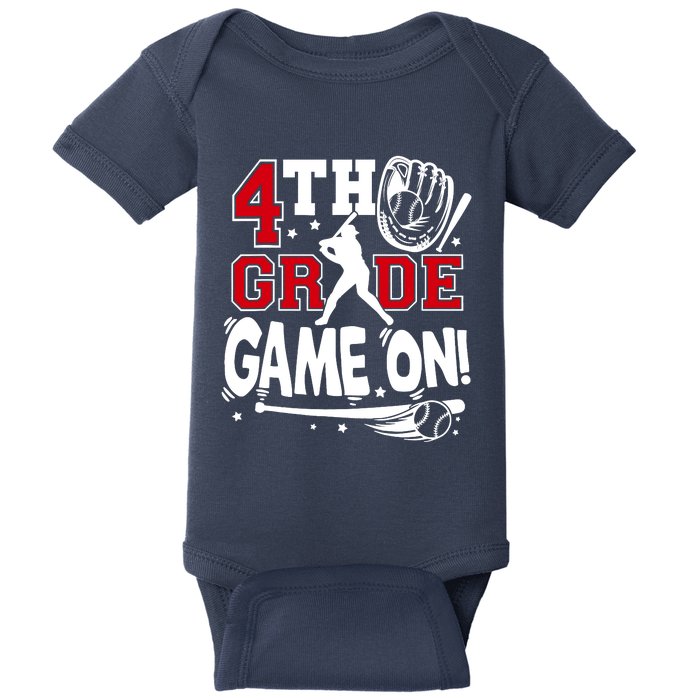 4th Grade Game On First Day Of School Baseball Fourth Grade Baby Bodysuit