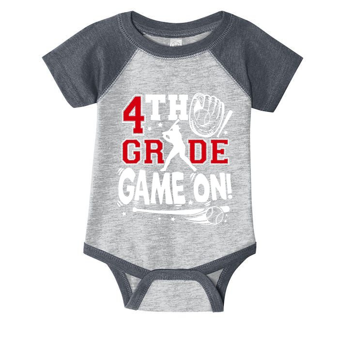 4th Grade Game On First Day Of School Baseball Fourth Grade Infant Baby Jersey Bodysuit