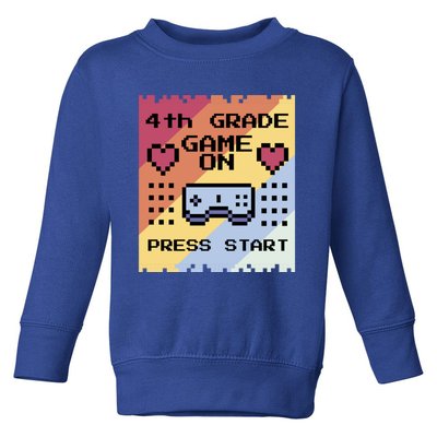 4Th Grade Game To School Vintage Fourth Grade Gift Toddler Sweatshirt