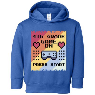 4Th Grade Game To School Vintage Fourth Grade Gift Toddler Hoodie