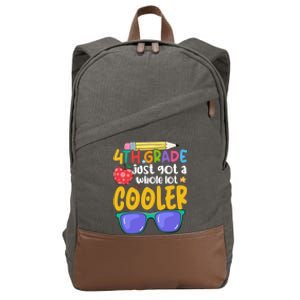 4Th Grade Just Got A Whole Lot Cooler Team Fourth Grade Gift Cotton Canvas Backpack