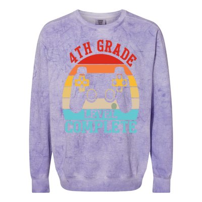 4th Grade Level Complete Last Day Of School Graduation Colorblast Crewneck Sweatshirt