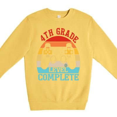 4th Grade Level Complete Last Day Of School Graduation Premium Crewneck Sweatshirt