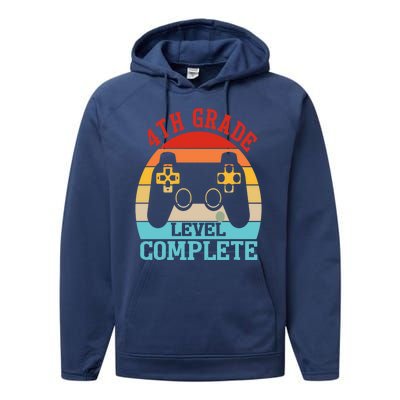 4th Grade Level Complete Last Day Of School Graduation Performance Fleece Hoodie