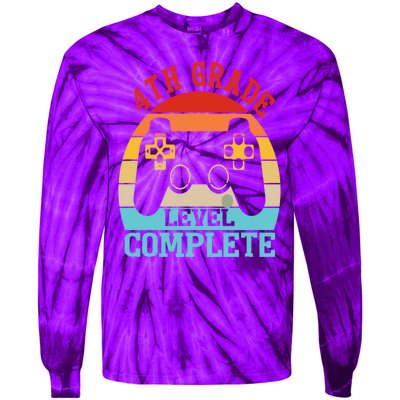 4th Grade Level Complete Last Day Of School Graduation Tie-Dye Long Sleeve Shirt