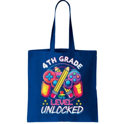 4th Grade Level Unlocked Video Game Back To School Tote Bag