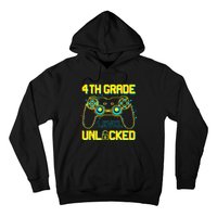 4th Grade Level Unlocked Gamer First Day Of School Boy Hoodie