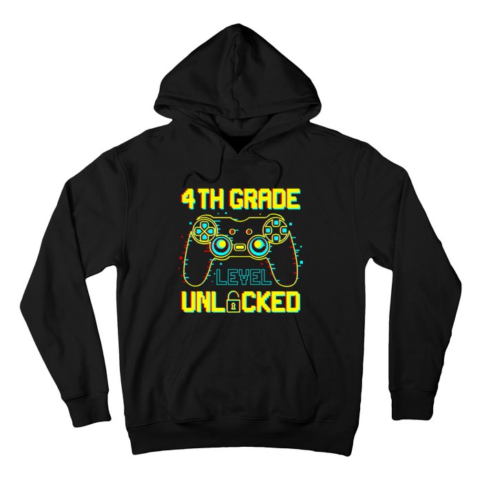 4th Grade Level Unlocked Gamer First Day Of School Boy Hoodie