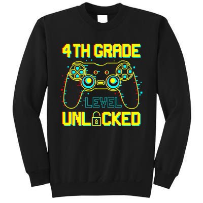 4th Grade Level Unlocked Gamer First Day Of School Boy Sweatshirt