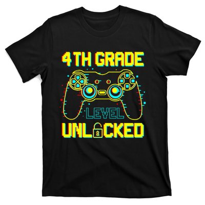 4th Grade Level Unlocked Gamer First Day Of School Boy T-Shirt