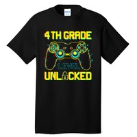 4th Grade Level Unlocked Gamer First Day Of School Boy Tall T-Shirt