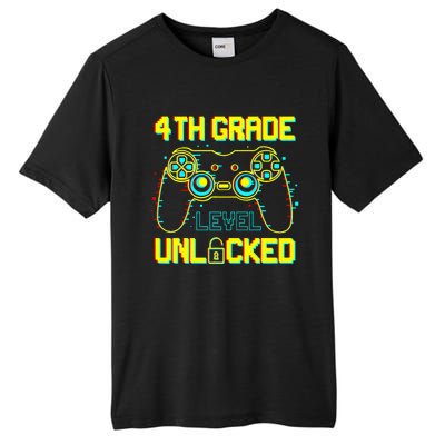 4th Grade Level Unlocked Gamer First Day Of School Boy Tall Fusion ChromaSoft Performance T-Shirt