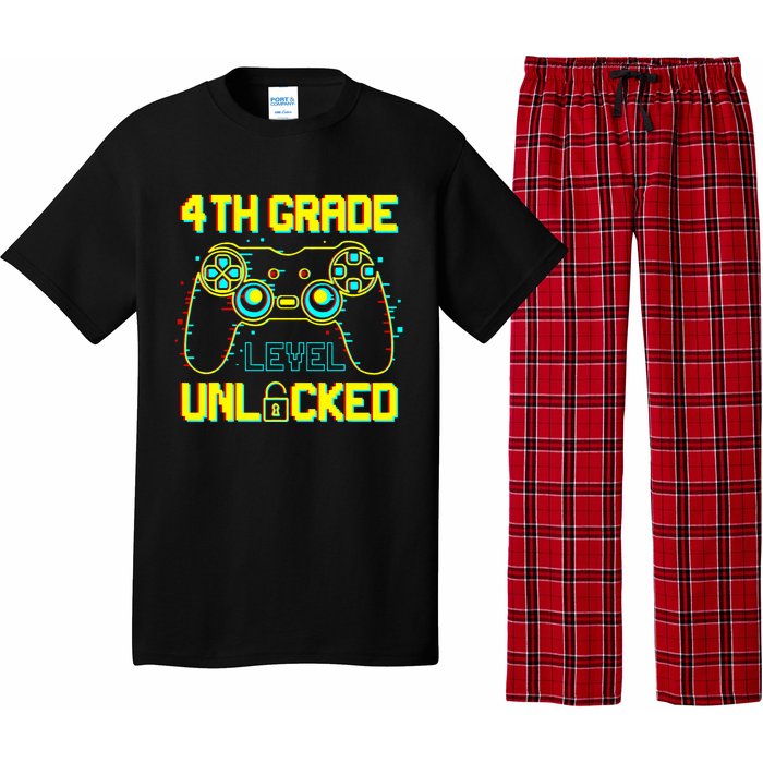 4th Grade Level Unlocked Gamer First Day Of School Boy Pajama Set