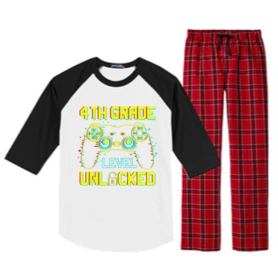 4th Grade Level Unlocked Gamer First Day Of School Boy Raglan Sleeve Pajama Set