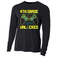 4th Grade Level Unlocked Gamer First Day Of School Boy Cooling Performance Long Sleeve Crew