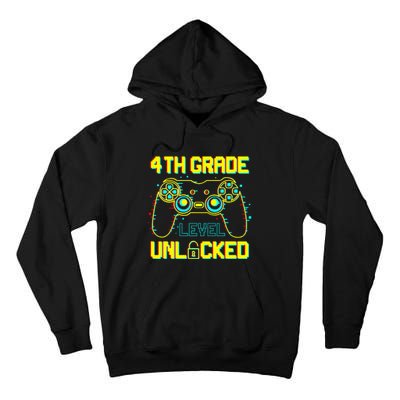 4th Grade Level Unlocked Gamer First Day Of School Boy Tall Hoodie