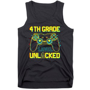 4th Grade Level Unlocked Gamer First Day Of School Boy Tank Top