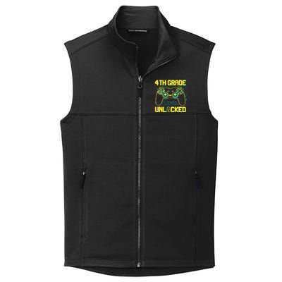 4th Grade Level Unlocked Gamer First Day Of School Boy Collective Smooth Fleece Vest