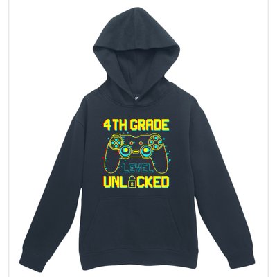 4th Grade Level Unlocked Gamer First Day Of School Boy Urban Pullover Hoodie