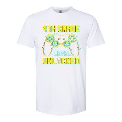 4th Grade Level Unlocked Gamer First Day Of School Boy Softstyle CVC T-Shirt