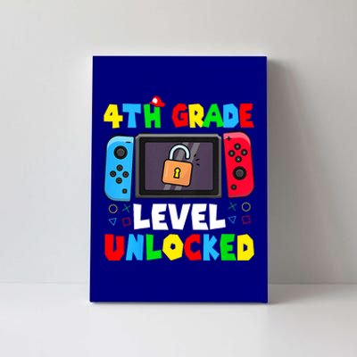 4th Grade Level Unlocked Back To School First Day Gamer Boy Canvas