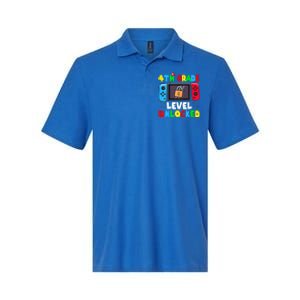 4th Grade Level Unlocked Back To School First Day Gamer Boy Softstyle Adult Sport Polo