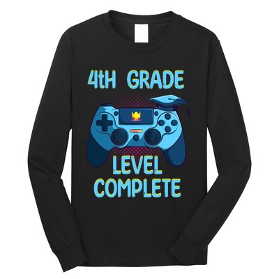 4th Grade Level Complete Last Day Of School funny Graduation Long Sleeve Shirt