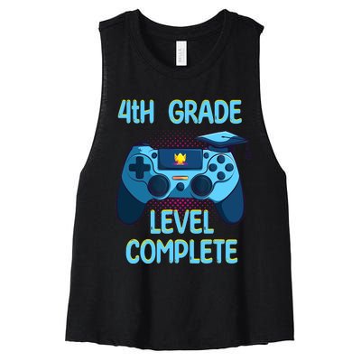 4th Grade Level Complete Last Day Of School funny Graduation Women's Racerback Cropped Tank