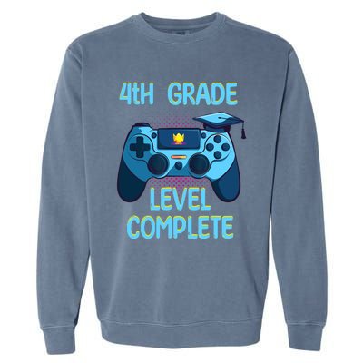 4th Grade Level Complete Last Day Of School funny Graduation Garment-Dyed Sweatshirt