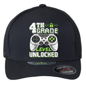 4th Grade Level Unlocked Video Game Back To School Boy Flexfit Unipanel Trucker Cap