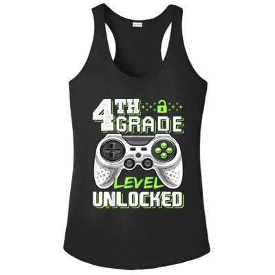 4th Grade Level Unlocked Video Game Back To School Boy Ladies PosiCharge Competitor Racerback Tank