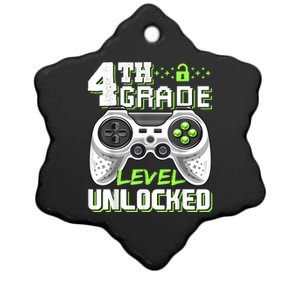 4th Grade Level Unlocked Video Game Back To School Boy Ceramic Star Ornament