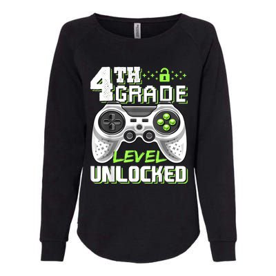 4th Grade Level Unlocked Video Game Back To School Boy Womens California Wash Sweatshirt