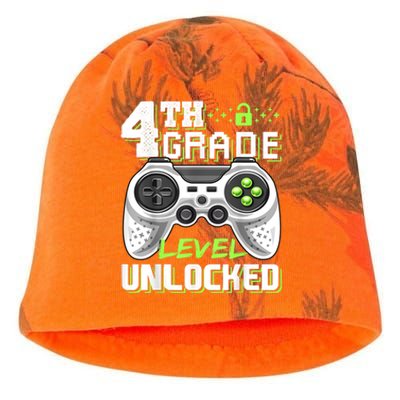 4th Grade Level Unlocked Video Game Back To School Boy Kati - Camo Knit Beanie