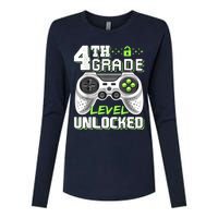 4th Grade Level Unlocked Video Game Back To School Boy Womens Cotton Relaxed Long Sleeve T-Shirt