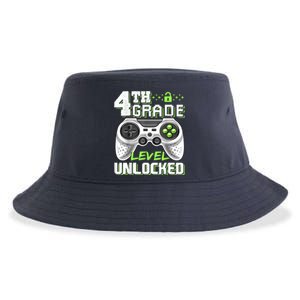 4th Grade Level Unlocked Video Game Back To School Boy Sustainable Bucket Hat