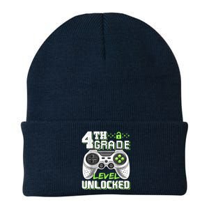 4th Grade Level Unlocked Video Game Back To School Boy Knit Cap Winter Beanie