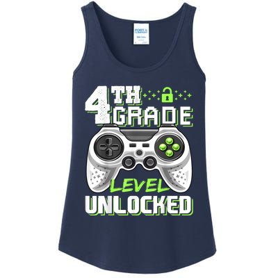 4th Grade Level Unlocked Video Game Back To School Boy Ladies Essential Tank