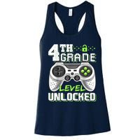 4th Grade Level Unlocked Video Game Back To School Boy Women's Racerback Tank