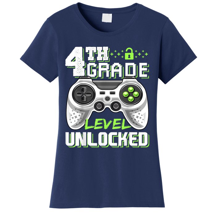 4th Grade Level Unlocked Video Game Back To School Boy Women's T-Shirt