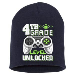 4th Grade Level Unlocked Video Game Back To School Boy Short Acrylic Beanie