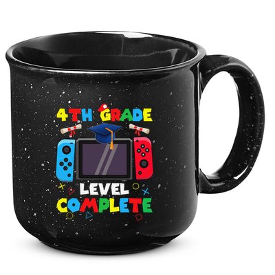 4th Grade Level Complete Graduation Class Of 2024 Boy Gamer 15oz Campfire Ceramic Mug