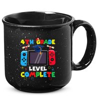 4th Grade Level Complete Graduation Class Of 2024 Boy Gamer 15oz Campfire Ceramic Mug