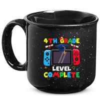 4th Grade Level Complete Graduation Class Of 2024 Boy Gamer 15oz Campfire Ceramic Mug